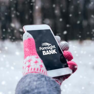 Smart phone in snow